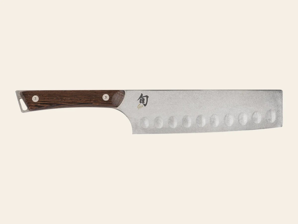 Nakiri Shun Kanso, 17 cm, s plochou čepelí a tmavou rukojetí z dřeva